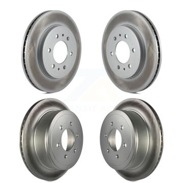 Front Rear Coated Disc Brake Rotors Kit For 2009 Ford F-150 With 6 Lug Wheels KG-100794