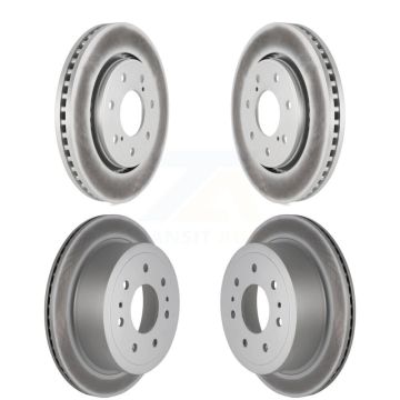 Front Rear Coated Disc Brake Rotors Kit For 2010-2011 Ford F-150 With 7 Lug Wheels KG-100797