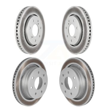 Front Rear Coated Disc Brake Rotors Kit For 2012-2014 Ford F-150 With 7 Lug Wheels KG-100798