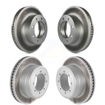 Front Rear Coated Disc Brake Rotors Kit For Ford F-350 Super Duty F-250 F-450 KG-100809