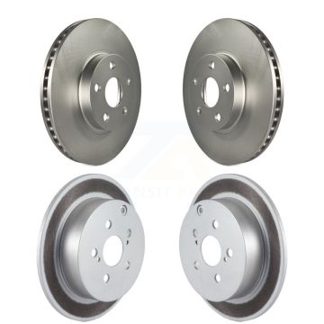 Front Rear Coated Brake Rotors Kit For Toyota Matrix Corolla Pontiac Vibe Celica Scion tC KG-100900