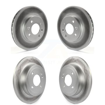 Front Rear Coated Disc Brake Rotors Kit For 2011 Hyundai Accent KG-101012