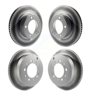 Front Rear Coated Disc Brake Rotors Kit For Toyota Tundra Sequoia Lexus LX570 Land Cruiser KG-101060