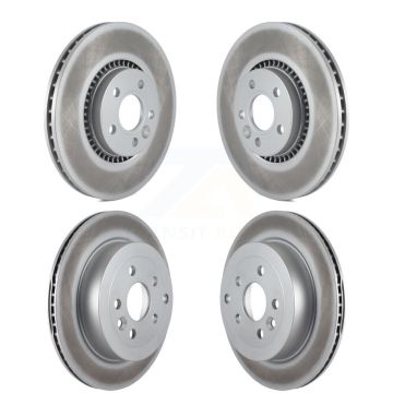 Front Rear Coated Disc Brake Rotors Kit For 2008-2012 Land Rover LR2 KG-101089