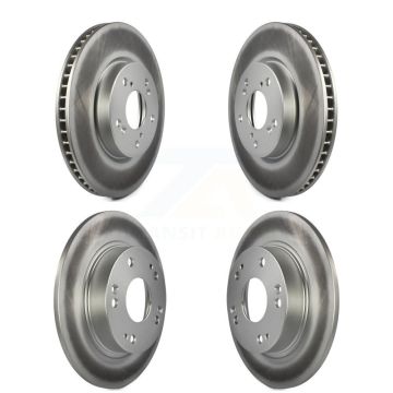 Front Rear Coated Brake Rotors Kit For 2015 Honda Civic EX with Coupe Manual transmission KG-101165