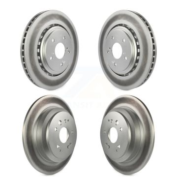 Front Rear Coated Disc Brake Rotors Kit For 2014-2016 Acura MDX KG-101174