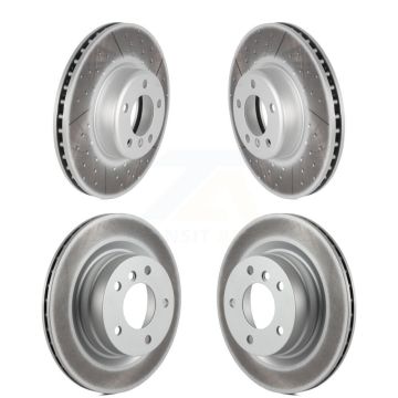Front Rear Coated Disc Brake Rotors Kit For 2013 BMW 328i With 340mm Diameter Rotor KG-101212