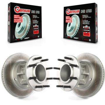 Front Coat Disc Brake Rotors Hub Assembly Pair For Ford F-350 Super Duty F-250 F-450 F-550 KG-101224