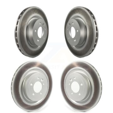 Front Rear Coated Brake Rotors Kit For 2017 Land Rover Range Sport HSE SE with GAS engine KG-101259