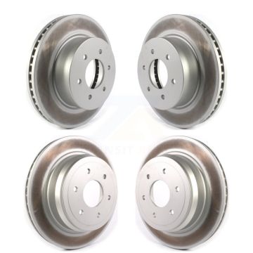 Front Rear Coated Disc Brake Rotors Kit For 2016-2024 Nissan TITAN XD KG-101281