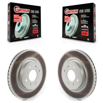Front Coated Disc Brake Rotors Pair For Kia Rio Hyundai Accent KG-101326