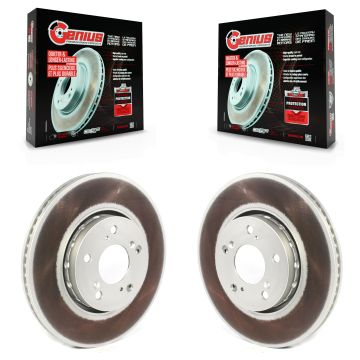 Front Coated Disc Brake Rotors Pair For Acura RLX KG-101327