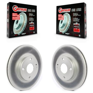 Front Coated Disc Brake Rotors Pair For Toyota Yaris iA Scion KG-101330