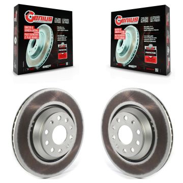 Rear Coated Brake Rotor Pair For Volkswagen Atlas Audi Q3 GTI Cross Sport Golf R Passat CC KG-101360