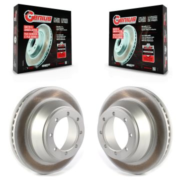 Rear Coated Disc Brake Rotors Pair For Ford E-450 Super Duty KG-101393