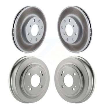 Front Rear Disc Brake Rotors Drums Kit For Honda Civic KG-101425