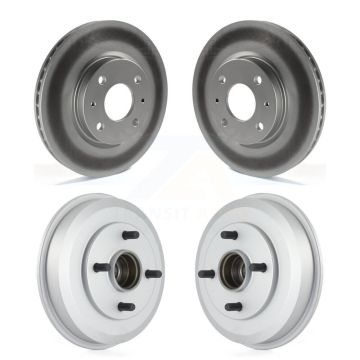 Front Rear Disc Brake Rotors Drums Kit For 2008 Ford Focus Wheel Bearing Included KG-101432