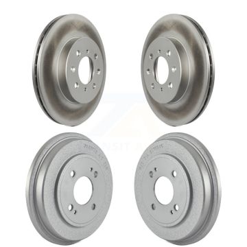 Front Rear Disc Brake Rotors Drums Kit For Honda Civic Fit Insight KG-101462