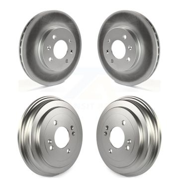 Front Rear Disc Brake Rotors Drums Kit For Hyundai Accent Kia Rio Rio5 KG-101466
