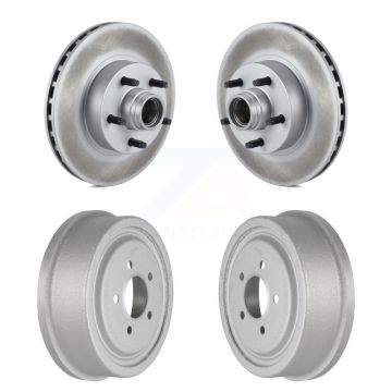 Front Rear Disc Brake Rotors Drums Kit For Ford Ranger With 10" Diameter Drum KG-101469