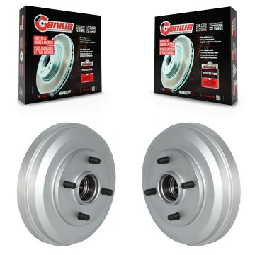 Rear Coated Brake Drums Pair For 2009-2011 Ford Focus KG-101491