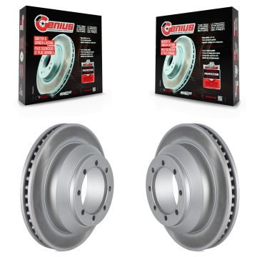 Rear Coat Disc Brake Rotors Pair For Ford E-350 Super Duty Econoline With Dual Wheels KG-101520