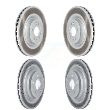 Front Rear Coated Disc Brake Rotors Kit For Mercedes-Benz GLE400 Without Sport Package KG-101526