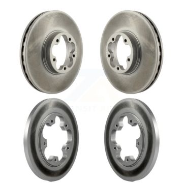 Front Rear Coated Disc Brake Rotors Kit For 2016 Ford Transit-350 HD With 5 Lug Wheels KG-101560