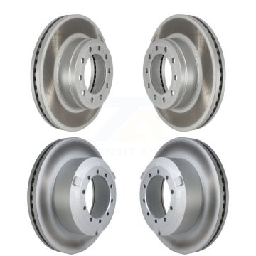 Front Rear Coated Disc Brake Rotors Kit For Ford F-450 Super Duty F-550 F-600 KG-101569