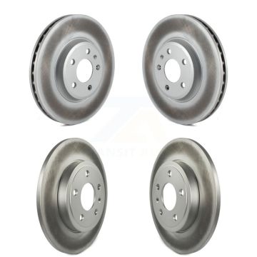 Front Rear Coated Brake Rotors Kit For 2009 Audi A4 Quattro With 288mm Diameter Rotor KG-101583