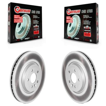 Front Coated Disc Brake Rotors Pair For Jaguar F-Pace Land Rover Range Velar KG-101596