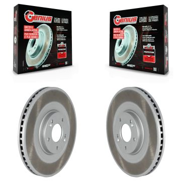 Front Coated Disc Brake Rotors Pair For 2020-2024 Hyundai Palisade Kia Telluride KG-101624