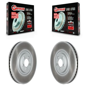 Front Coated Disc Brake Rotors Pair For Jaguar F-Type XF XJ XKR XFR XKR-S XFR-S XJR XJR575 KG-101626