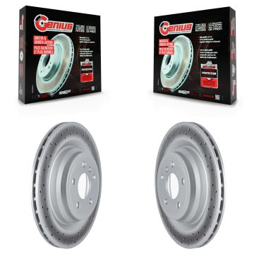 Rear Coated Brake Rotors Pair For Mercedes-Benz ML350 GLE350 GLE43 AMG GLE400 ML400 GLE450 KG-101634