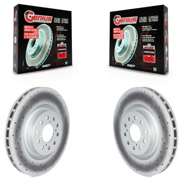 Front Coated Disc Brake Rotors Pair For 2017-2020 Honda Civic Type R KG-101710