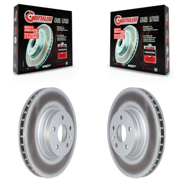 Front Coated Disc Brake Rotors Pair For Tesla S X KG-101718