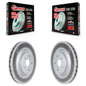 Front Coated Disc Brake Rotors Pair For 2018-2020 Subaru WRX STI KG-101733