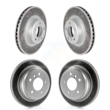 Front Rear Coated Disc Brake Rotors Kit For 2013 BMW 328i With 340mm Diameter Rotor KG-101767