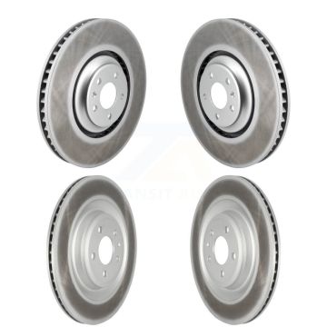 Front Rear Coated Brake Rotors Kit For 2011 Audi A8 Quattro With 356mm Diameter Rotor KG-101782