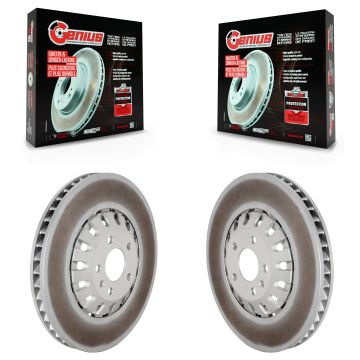Front Coated Disc Brake Rotors Pair For Audi Q7 Q8 e-tron Quattro A6 A7 Sportback A8 KG-101793