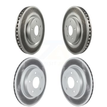 Front Rear Coated Brake Rotors Kit For 2019 Nissan Rogue FULL HYBRID EV-GAS (FHEV) engine KG-101806