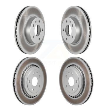 Front Rear Coated Brake Rotors Kit For 2017 Cadillac ATS V With 300mm Diameter Rotor KG-101835