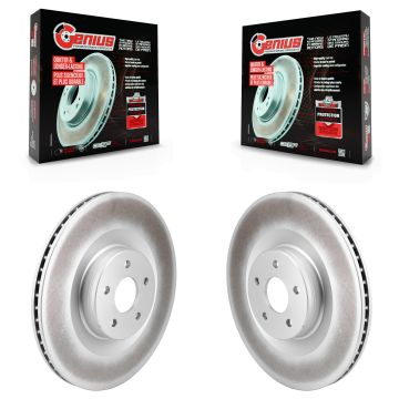 Front Coated Disc Brake Rotors Pair For 2016-2018 Ford Focus RS KG-101858