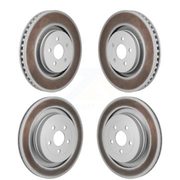 Front Rear Coat Brake Rotor Kit For 19-20 Ford Edge ST with 2.7L With Red Painted Calipers KG-101881