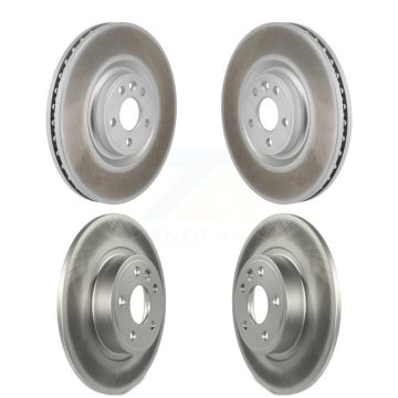 Front Rear Coated Brake Rotors Kit For 18-21 Jaguar E-Pace With 349mm Diameter Rotor KG-101920