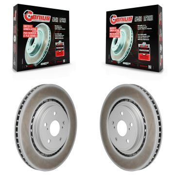 Front Coated Disc Brake Rotors Pair For Toyota Highlander Lexus RX350 RX350h KG-101963