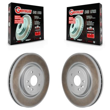 Front Coated Disc Brake Rotors Pair For Jaguar XE XF KG-101978