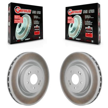 Front Coated Disc Brake Rotors Pair For Genesis G70 Kia Stinger KG-101984