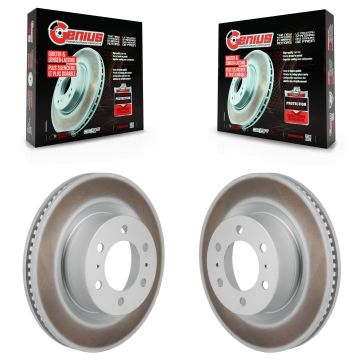 Front Coated Disc Brake Rotors Pair For Toyota Tundra Sequoia Lexus LX600 KG-101987