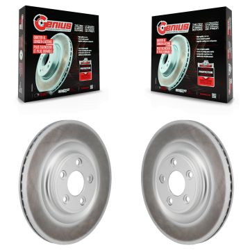 Rear Coated Disc Brake Rotors Pair For Jaguar F-Type XJ KG-101995
